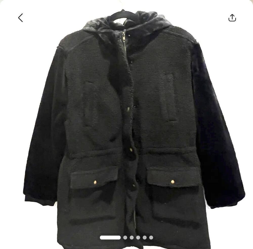 NWT Eden Society Sherpa Faux Fur Hooded Coat LARGE